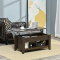 Lift Top Coffee Table with Hidden Storage Compartment and Open