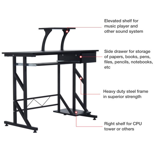 Computer Desk Writing Workstation Portable Space Saving Home